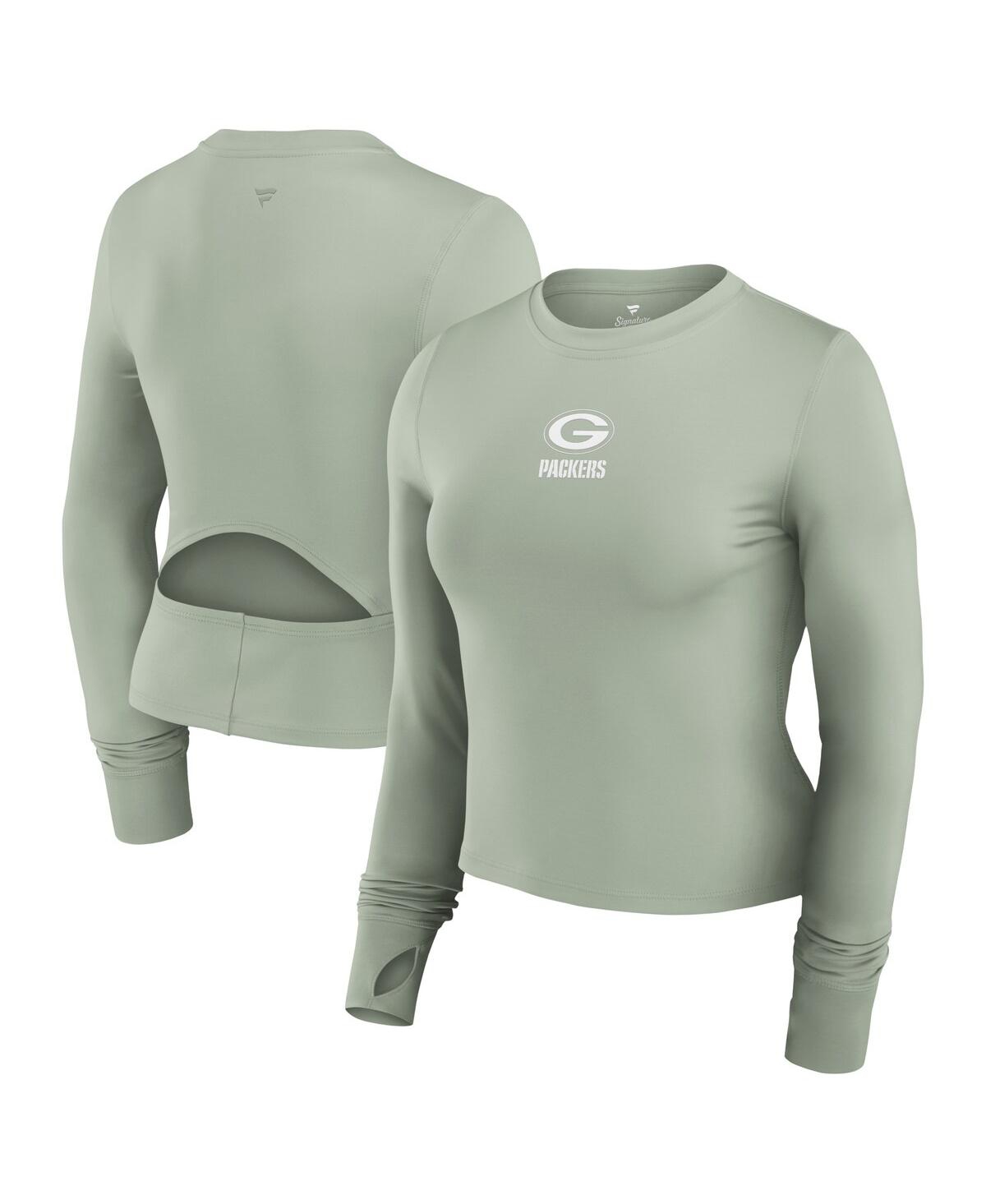 Fanatics Women’s Green Green Bay Packers Studio Fitted Long Sleeve Gym Top – Green Fanatics Women’s Green Green Bay Packers Studio Fitted Long Sleeve Gym Top – Green