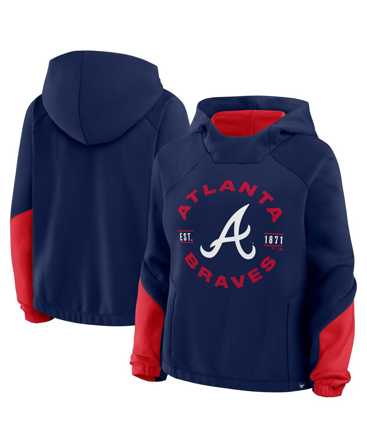 Fanatics Women’s Navy Atlanta Braves Oversized Time to Win Pullover Hoodie – Navy, Red Fanatics Women’s Navy Atlanta Braves Oversized Time to Win Pullover Hoodie – Navy, Red