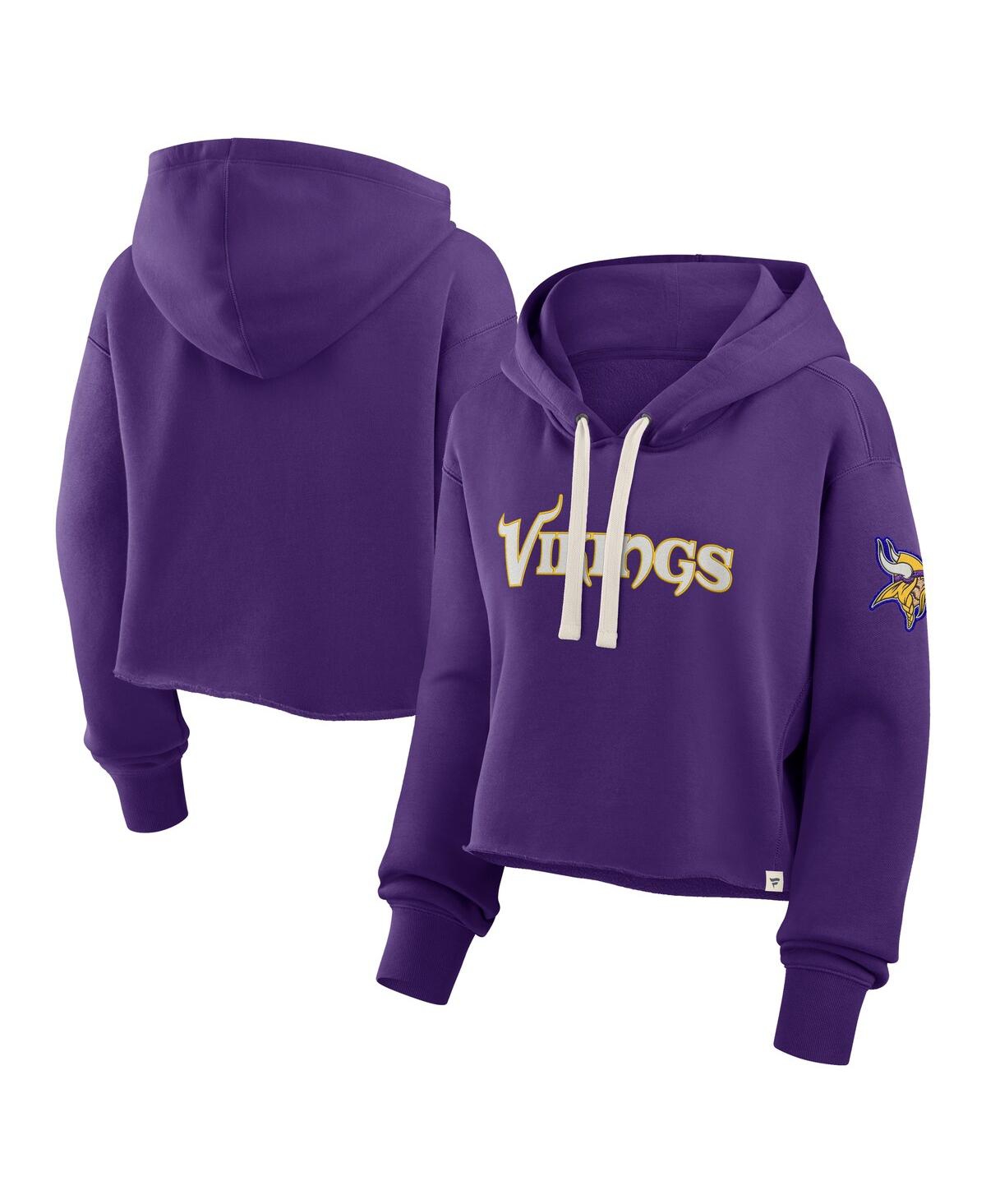 Fanatics Women’s Purple Minnesota Vikings Oversized Hometown Heritage Cropped Hoodie – Purple