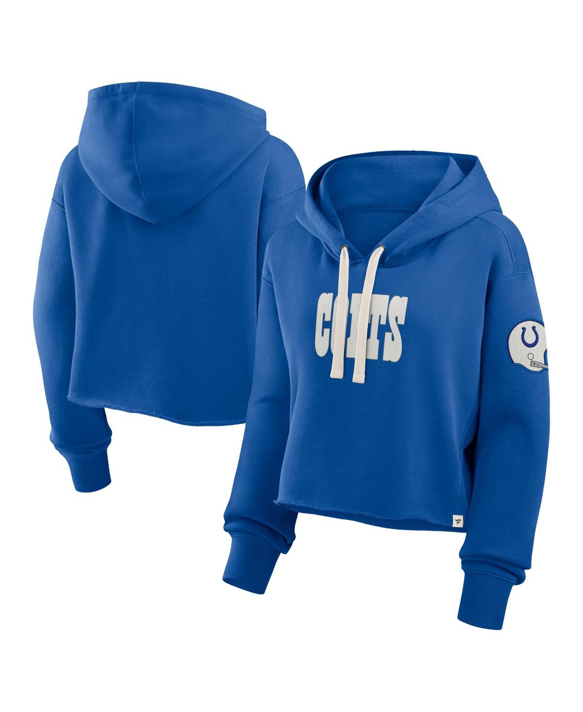 Fanatics Women’s Royal Indianapolis Colts Oversized Hometown Heritage Cropped Hoodie – Royal