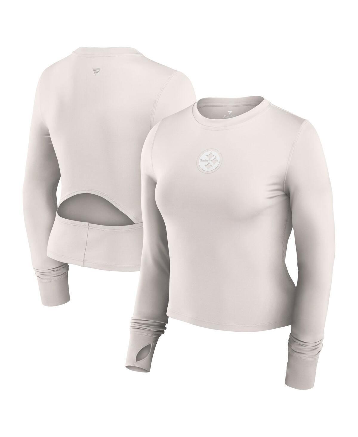 Fanatics Women’s White Pittsburgh Steelers Studio Fitted Long Sleeve Gym Top – White Fanatics Women’s White Pittsburgh Steelers Studio Fitted Long Sleeve Gym Top – White