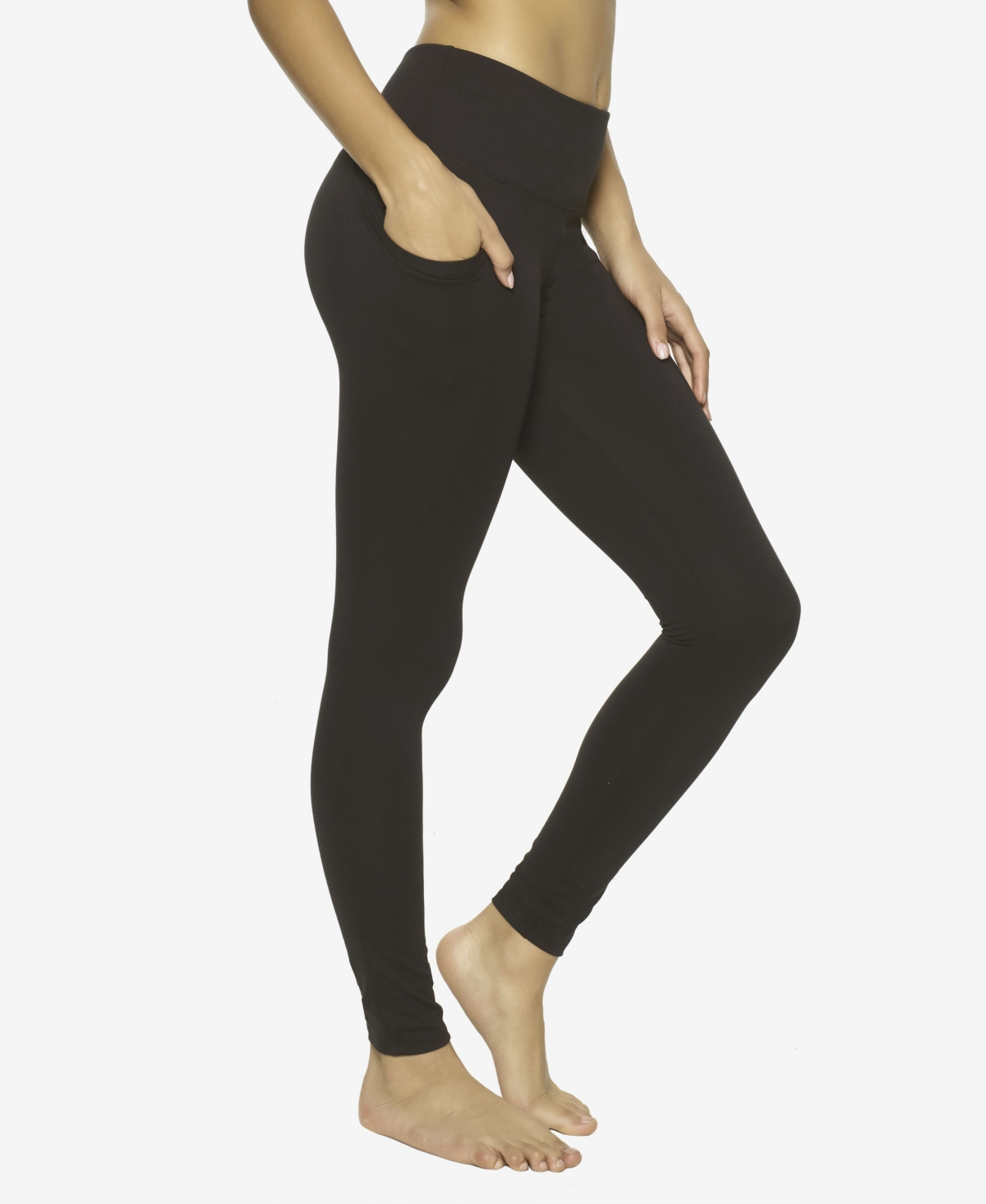 Felina Essentials Soft Suede Mid-Rise Legging – Black