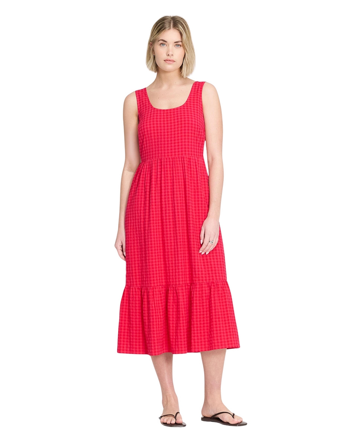 Finery London Women’s Cara Gingham Seersucker Dress – Pink