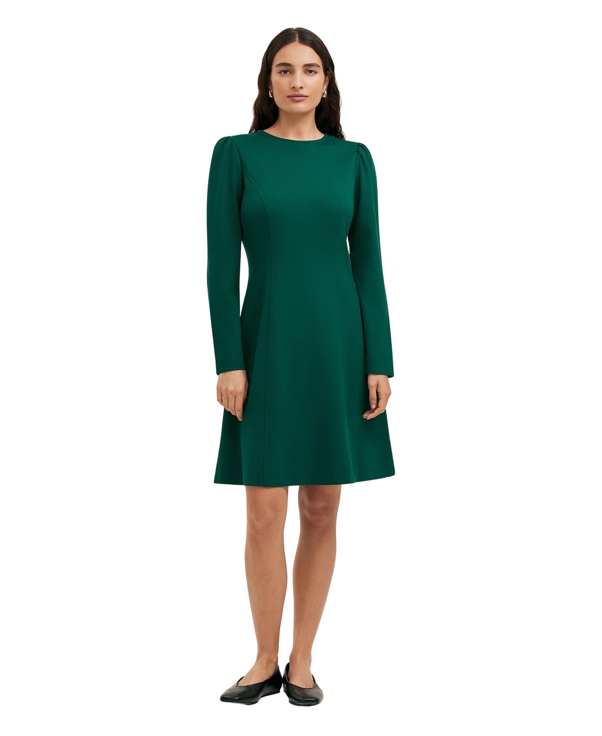 Finery London Women’s Eva Ponte Jersey Dress – Bottle green