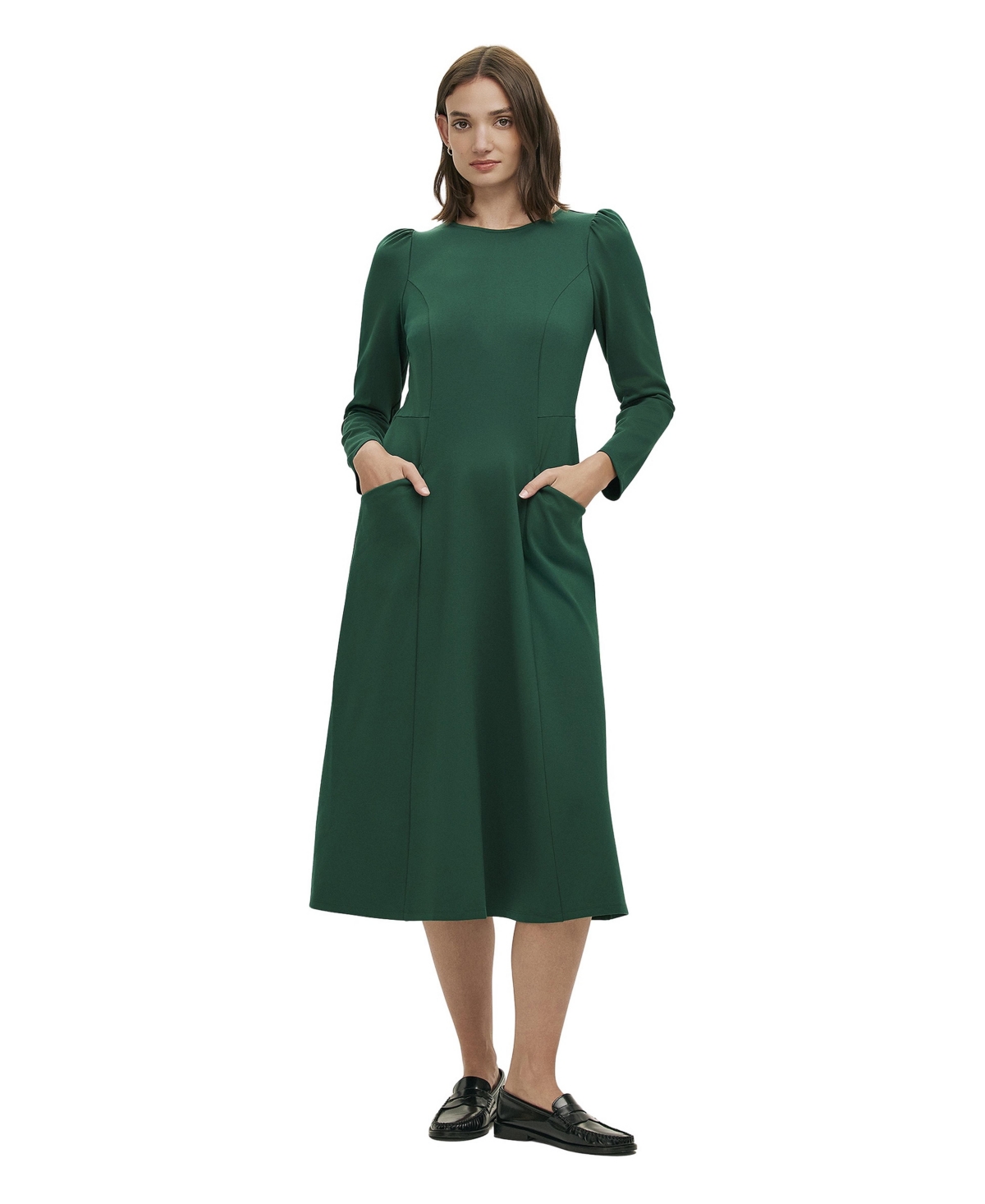 Finery London Women’s Felice Ponte Jersey Midi Dress – Bottle green Finery London Women’s Felice Ponte Jersey Midi Dress – Bottle green