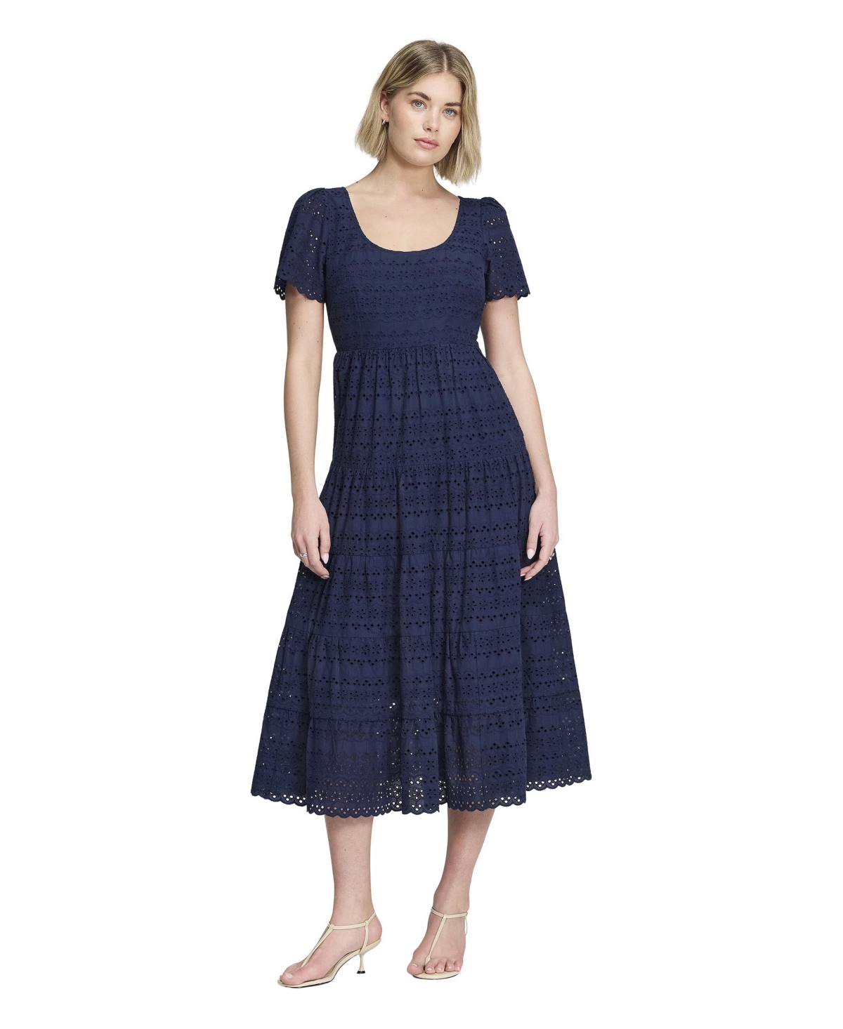 Finery London Women’s Jemma Cotton Tiered Midi Dress – Navy Finery London Women’s Jemma Cotton Tiered Midi Dress – Navy