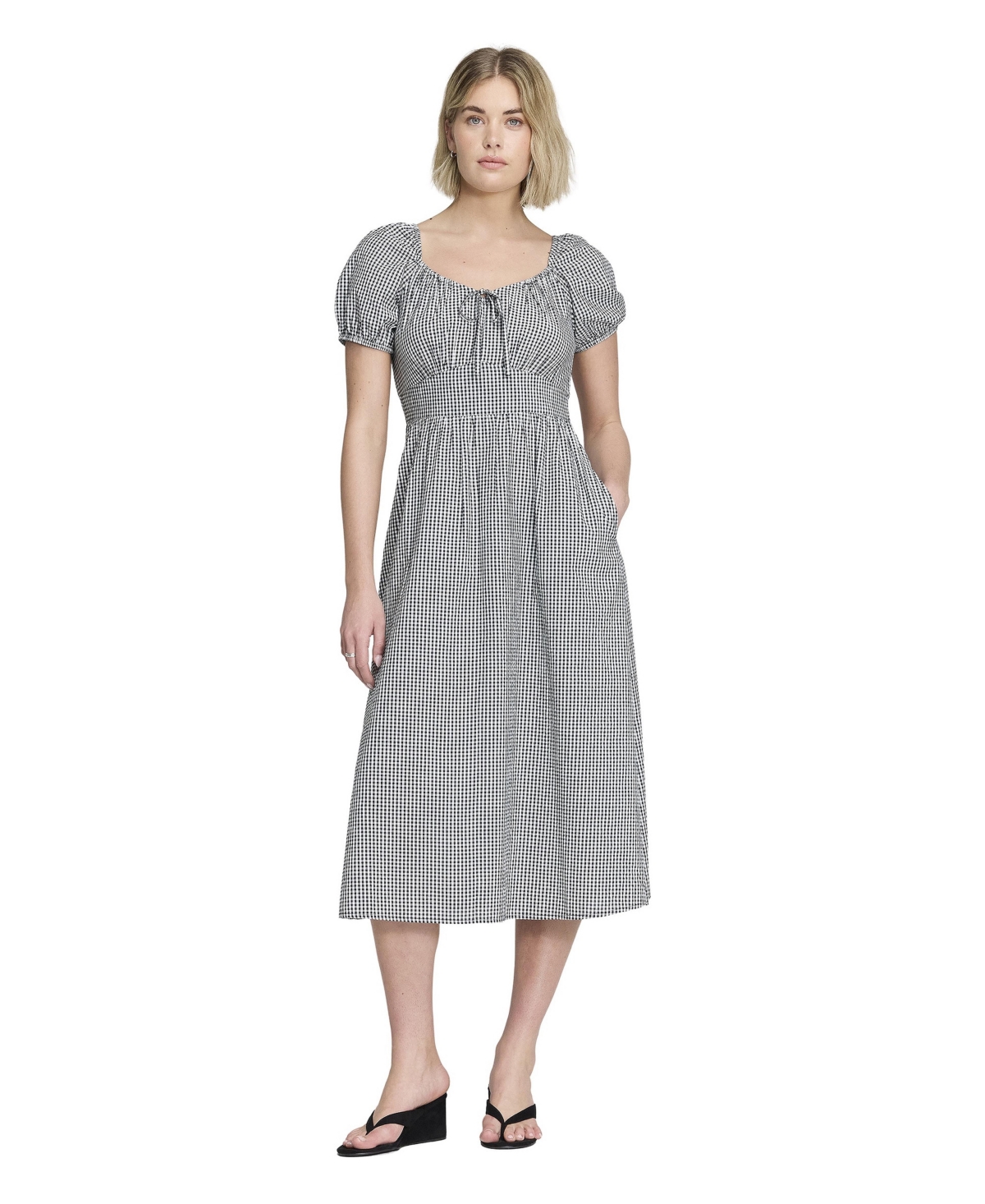 Finery London Women’s Kaitlyn Cotton Gingham Midi Dress – Black gingham check Finery London Women’s Kaitlyn Cotton Gingham Midi Dress – Black gingham check