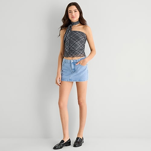 Forever 21 Womens Juniors Mini Denim Skirt, 0, Blue Forever 21 Womens Juniors Mini Denim Skirt, 0, Blue