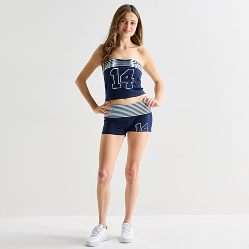 Forever 21 Womens Mid Rise Juniors Pull-On Short, Medium, Blue Forever 21 Womens Mid Rise Juniors Pull-On Short, Medium, Blue