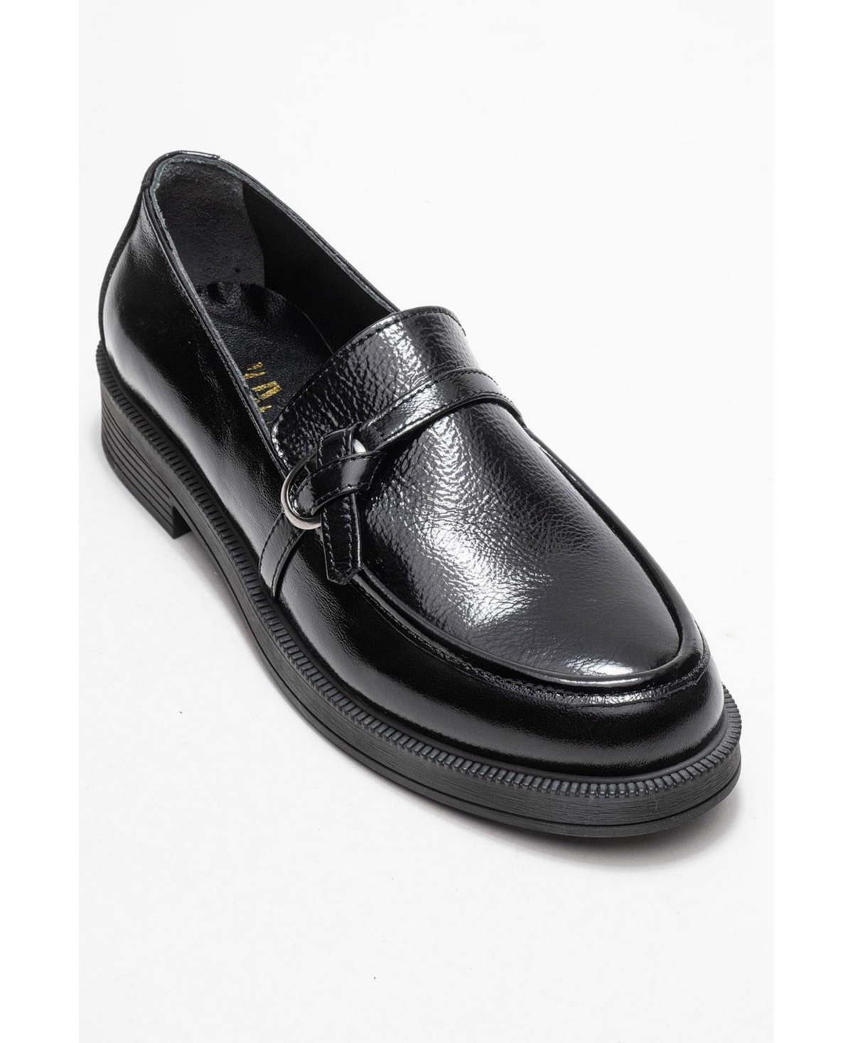 Forever & Always Shoes Women Galea Buckled Leather Loafers – Black patent leather Forever & Always Shoes Women Galea Buckled Leather Loafers – Black patent leather