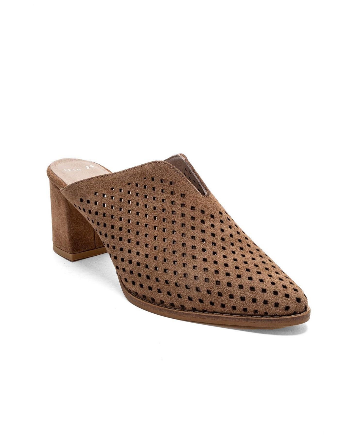 Forever & Always Shoes Women’s Toen Leather Block Heel Mule – Cognac suede