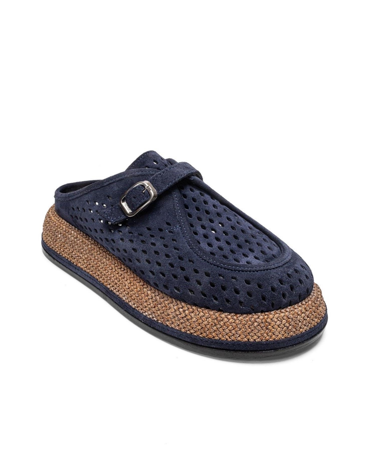 Forever and Always Shoes Vone Leather Mule – Navy suede