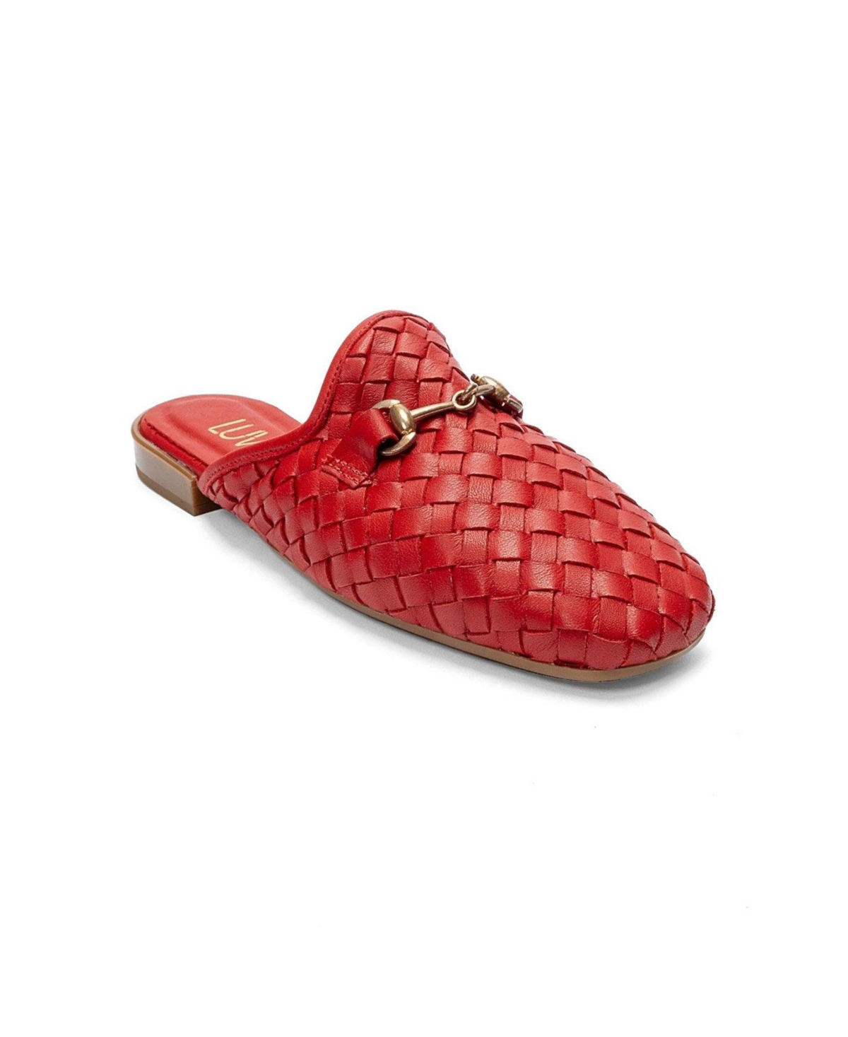 Forever and Always Shoes Women’s Senia Leather Woven Mule – Red