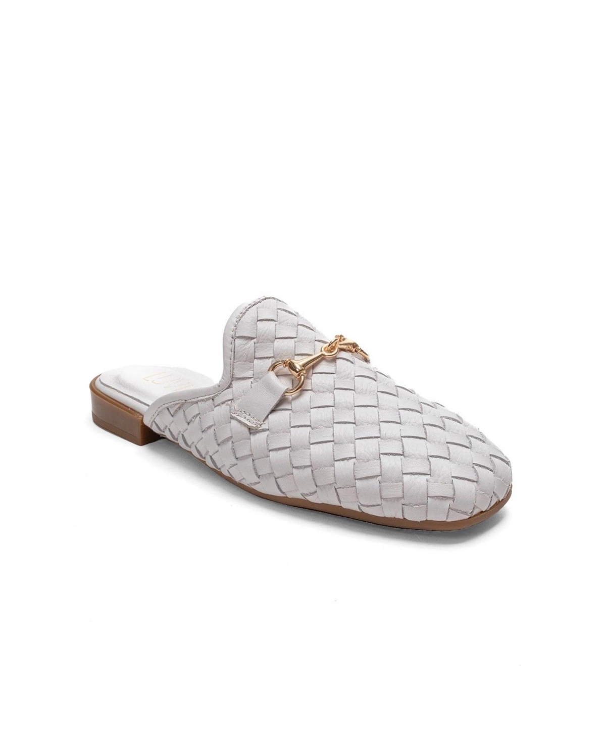 Forever and Always Shoes Women’s Senia Leather Woven Mule – White