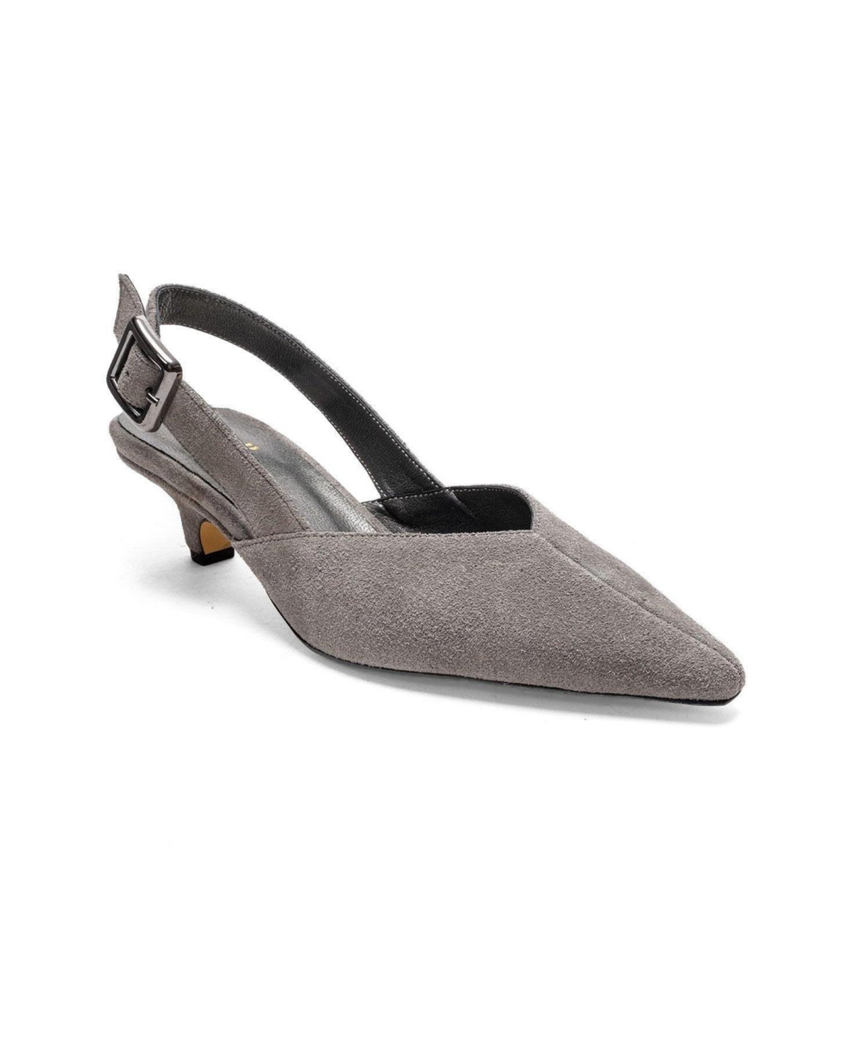 Forever and Always Women’s Shoes Dioris Leather Slingback Kitten Heel Pump – Grey suede Forever and Always Women’s Shoes Dioris Leather Slingback Kitten Heel Pump – Grey suede