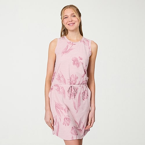 Free Country Womens Crew Neck Sleeveless A-Line Dress, X-large, Pink