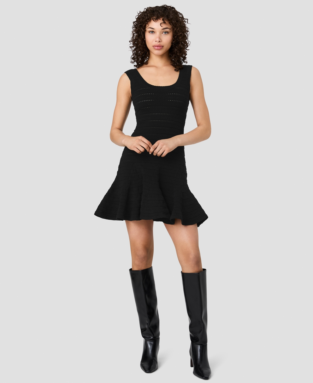 French Connection Women’s Cecilia Pointelle Knit Sleeveless Dress – Black French Connection Women’s Cecilia Pointelle Knit Sleeveless Dress – Black
