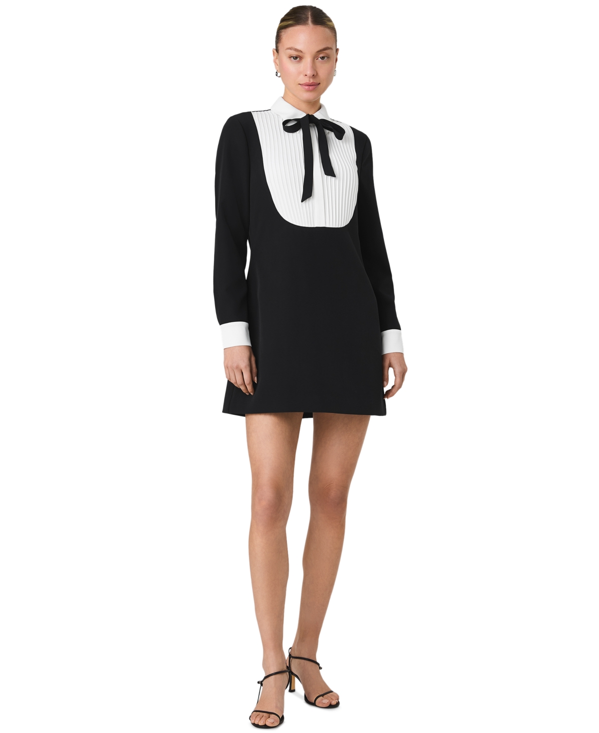 French Connection Women’s Echo Crepe Combo Long-Sleeve Colorblock A-Line Mini Dress – Black/White French Connection Women’s Echo Crepe Combo Long-Sleeve Colorblock A-Line Mini Dress – Black/White