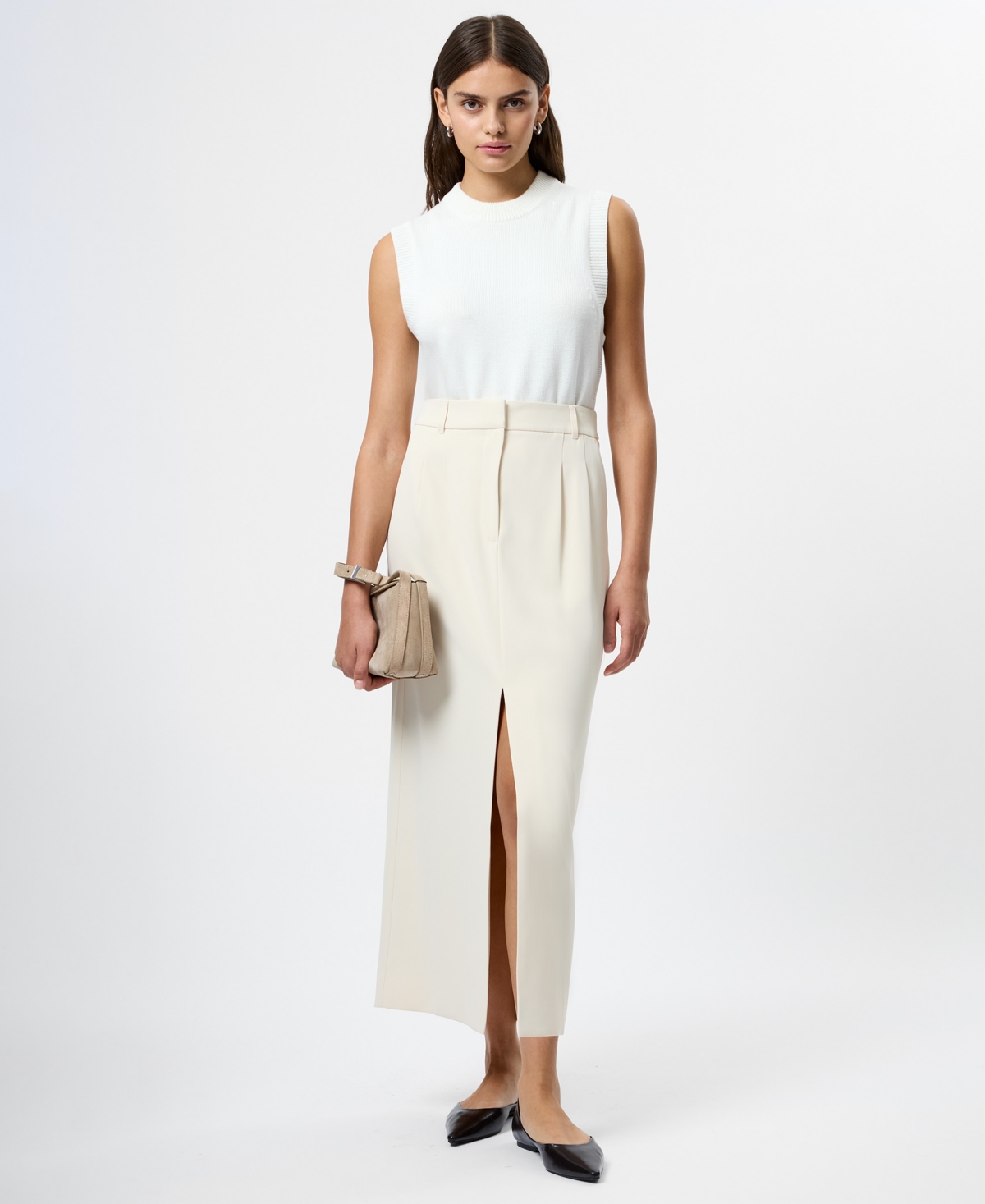 French Connection Women’s Harry Suiting Midi Skirt – Classic Cream French Connection Women’s Harry Suiting Midi Skirt – Classic Cream