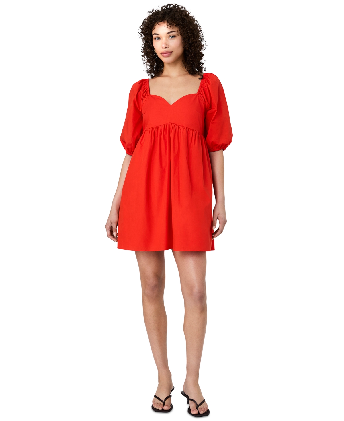 French Connection Women’s Puff-Sleeve Sweetheart Neck Mini Dress – Candied Apple French Connection Women’s Puff-Sleeve Sweetheart Neck Mini Dress – Candied Apple
