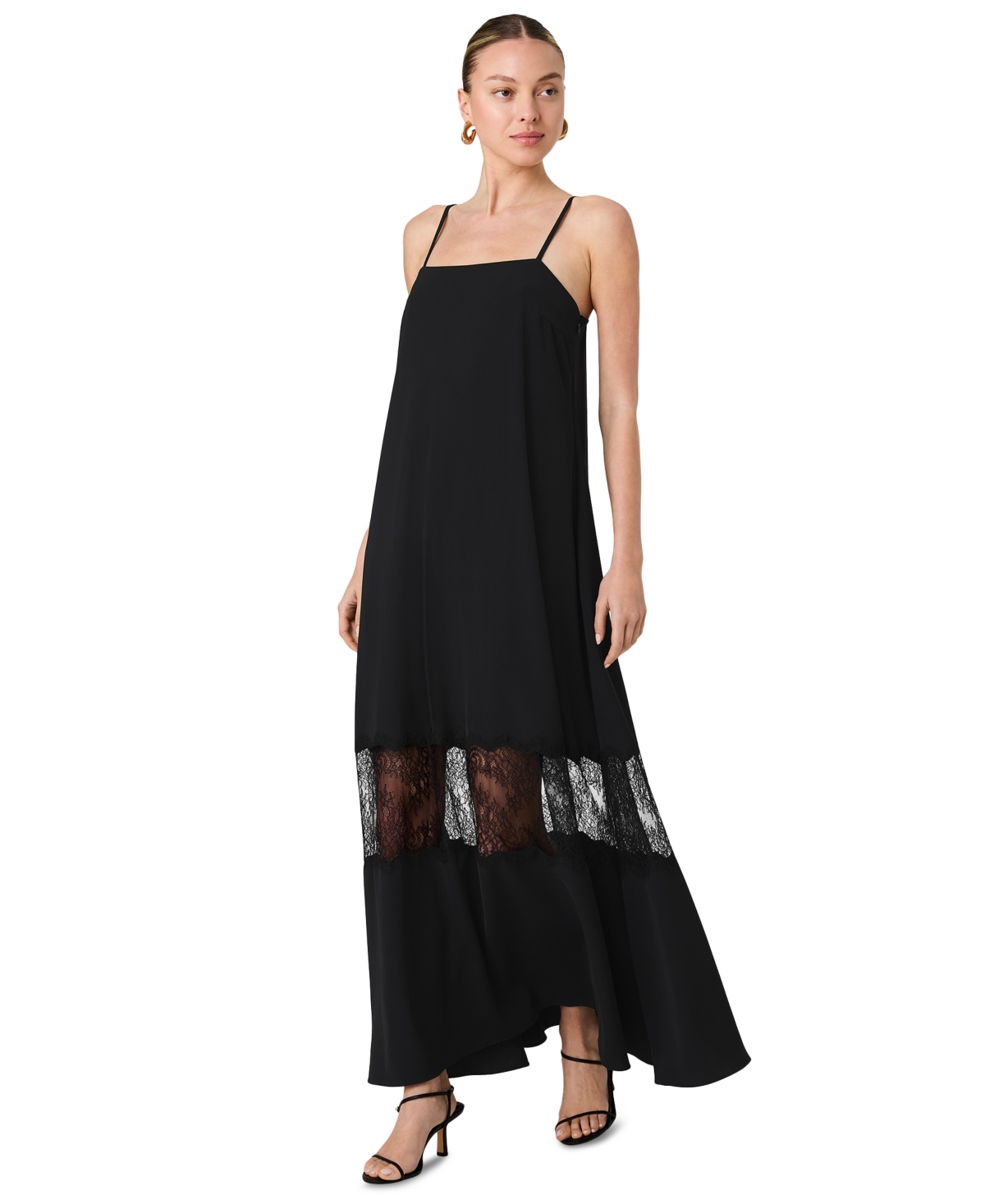 French Connection Women’s Quinn Crepe Lace Sleeveless Maxi Dress – Black French Connection Women’s Quinn Crepe Lace Sleeveless Maxi Dress – Black