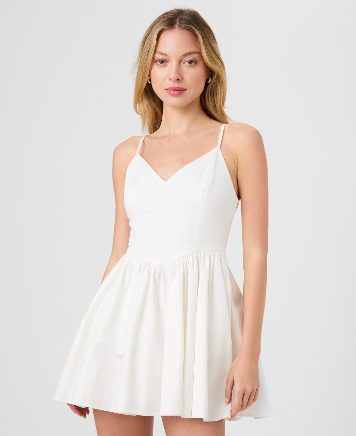 French Connection Women’s Sleeveless V-Neck Mini Dress – Summer White French Connection Women’s Sleeveless V-Neck Mini Dress – Summer White