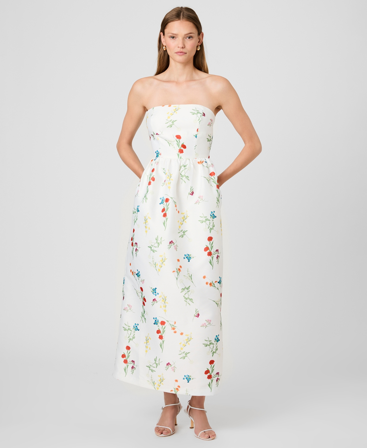 French Connection Women’s Strapless Printed Dress – Christine Fleur Summer White French Connection Women’s Strapless Printed Dress – Christine Fleur Summer White
