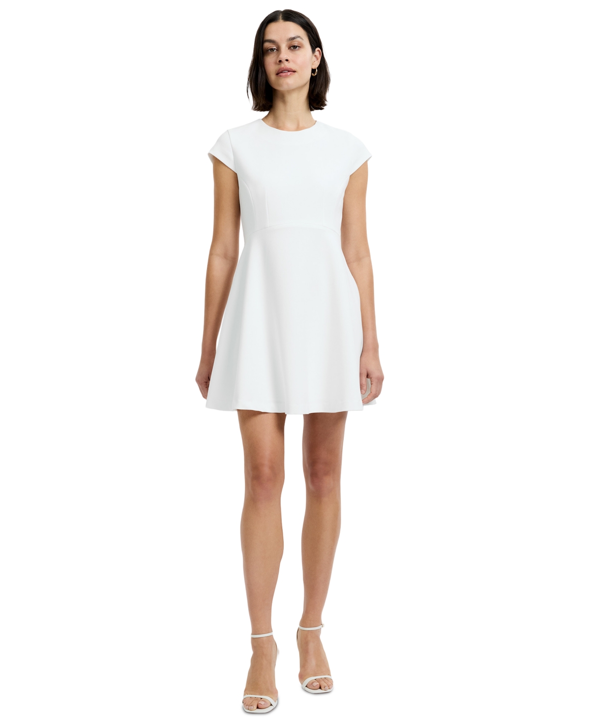 French Connection Women’s Whisper Cap-Sleeve Mini Dress – Summer White