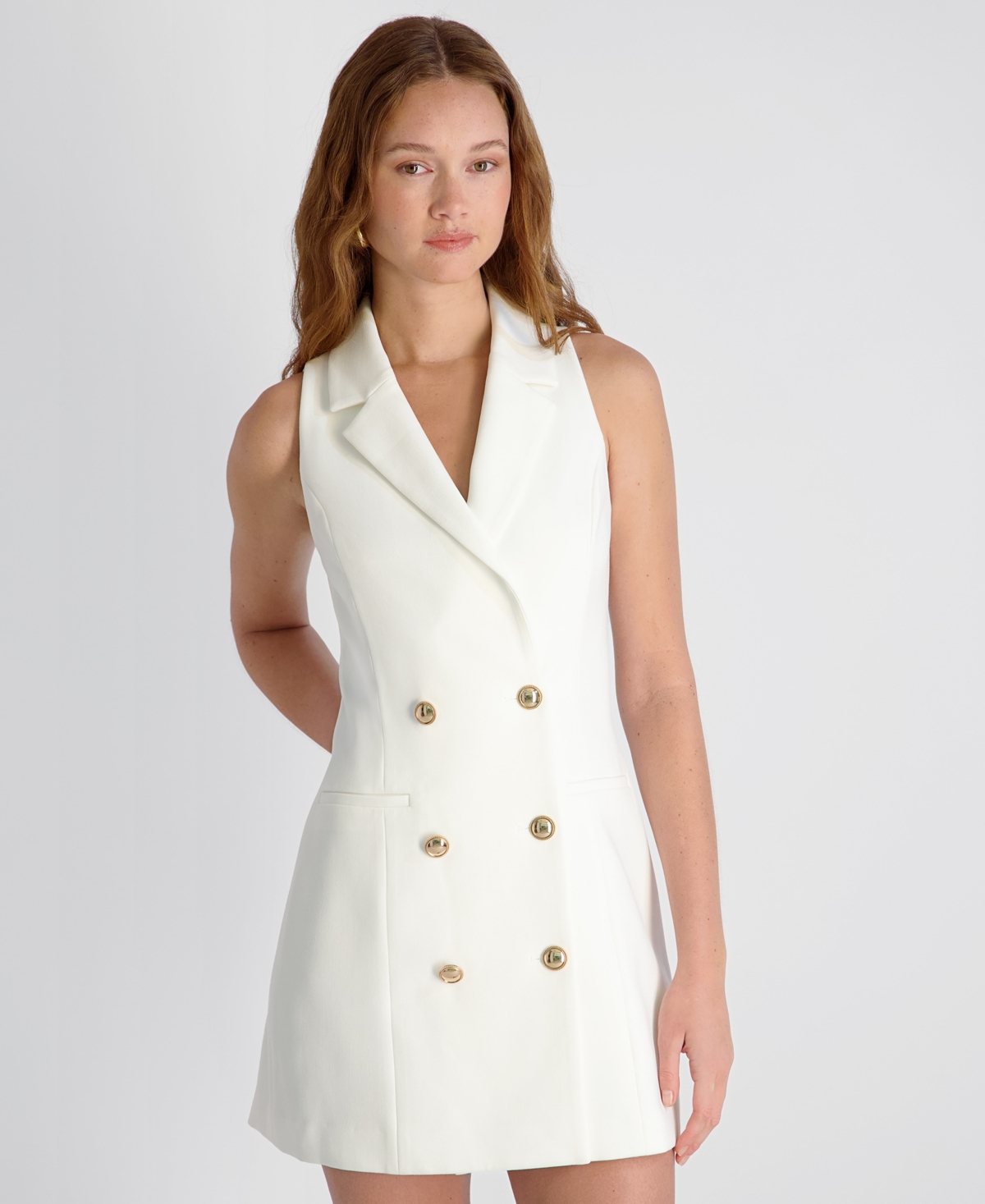 French Connection Women’s Whisper Double-Breasted Collared V-Neck Mini Dress – 10-Summer White French Connection Women’s Whisper Double-Breasted Collared V-Neck Mini Dress – 10-Summer White