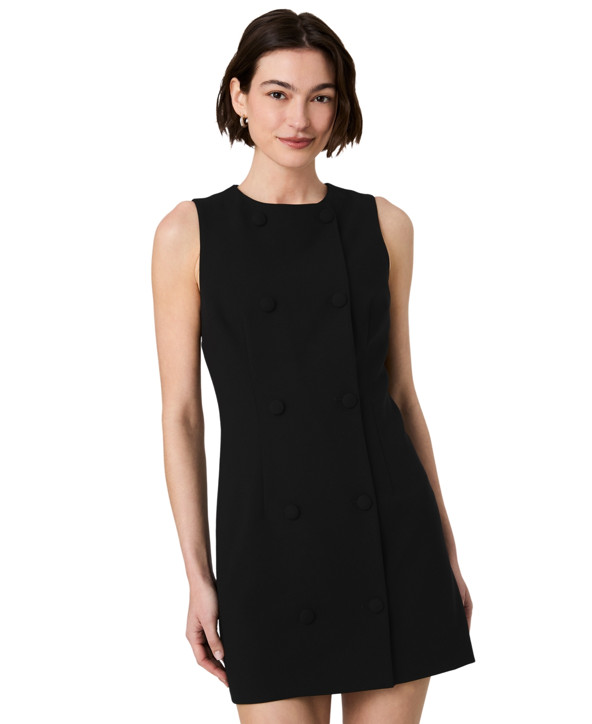 French Connection Women’s Whisper Double-Breasted Sleeveless Mini Dress – Black French Connection Women’s Whisper Double-Breasted Sleeveless Mini Dress – Black