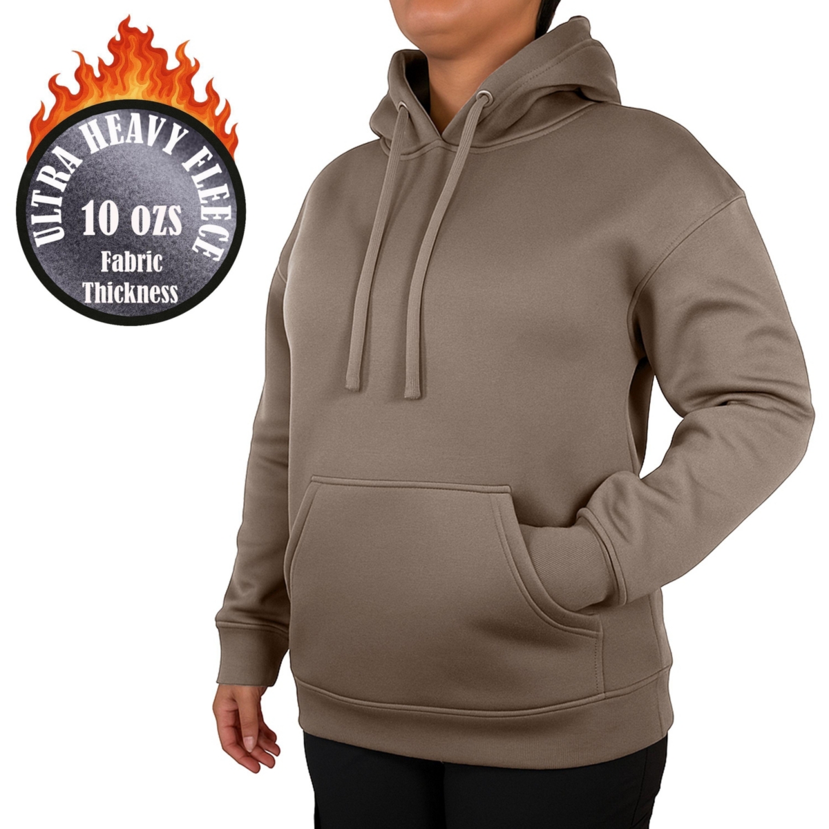 Galaxy By Harvic Women’s Blue Ice Loose Fit Super Heavyweight Fleece-Lined Pullover Hoodie – Brown Galaxy By Harvic Women’s Blue Ice Loose Fit Super Heavyweight Fleece-Lined Pullover Hoodie – Brown