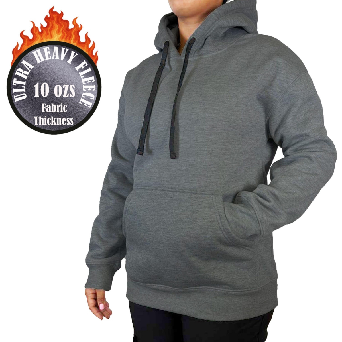 Galaxy By Harvic Women’s Blue Ice Loose Fit Super Heavyweight Fleece-Lined Pullover Hoodie – Charcoal Galaxy By Harvic Women’s Blue Ice Loose Fit Super Heavyweight Fleece-Lined Pullover Hoodie – Charcoal