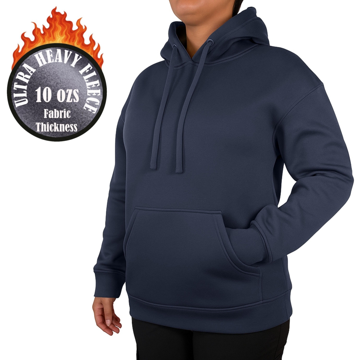 Galaxy By Harvic Women’s Blue Ice Loose Fit Super Heavyweight Fleece-Lined Pullover Hoodie – Navy Galaxy By Harvic Women’s Blue Ice Loose Fit Super Heavyweight Fleece-Lined Pullover Hoodie – Navy