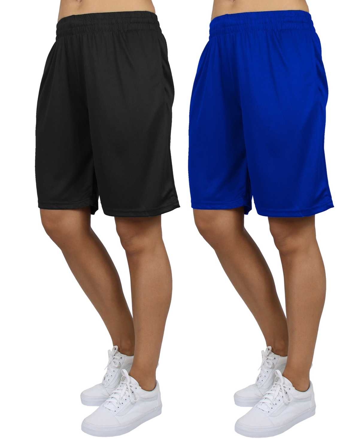 Galaxy By Harvic Women’s Loose Fit Moisture Wicking Performance Mesh Shorts-2 Pack – Black – royal