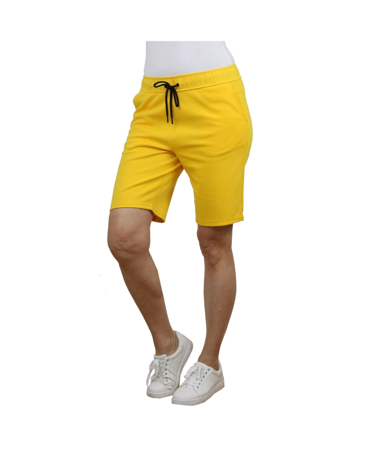 Galaxy By Harvic Women’s Loose Fit Tech Fleece Performance Shorts With Heat Seal Zipper Pocket – Gold Galaxy By Harvic Women’s Loose Fit Tech Fleece Performance Shorts With Heat Seal Zipper Pocket – Gold