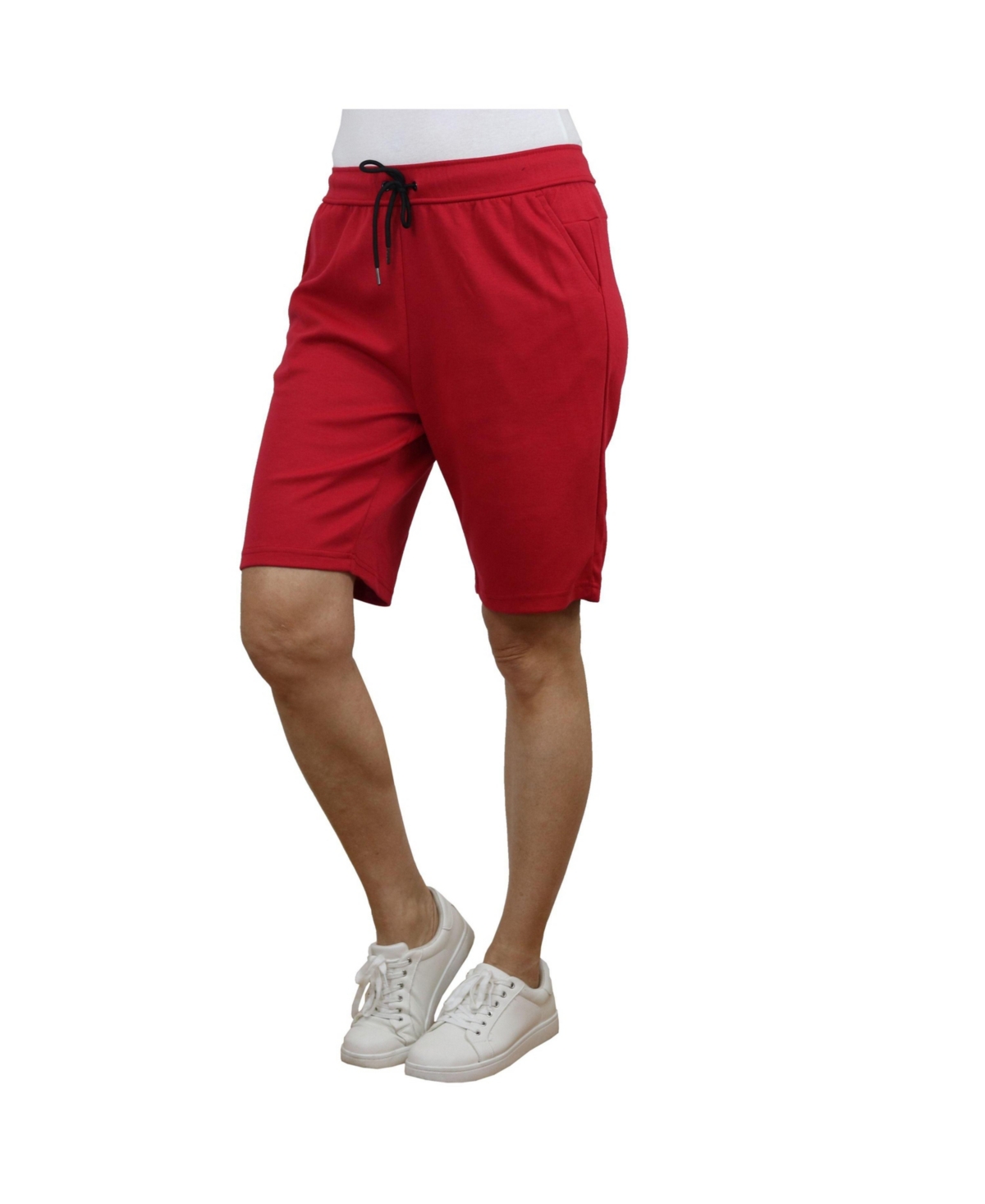 Galaxy By Harvic Women’s Loose Fit Tech Fleece Performance Shorts With Heat Seal Zipper Pocket – Red Galaxy By Harvic Women’s Loose Fit Tech Fleece Performance Shorts With Heat Seal Zipper Pocket – Red