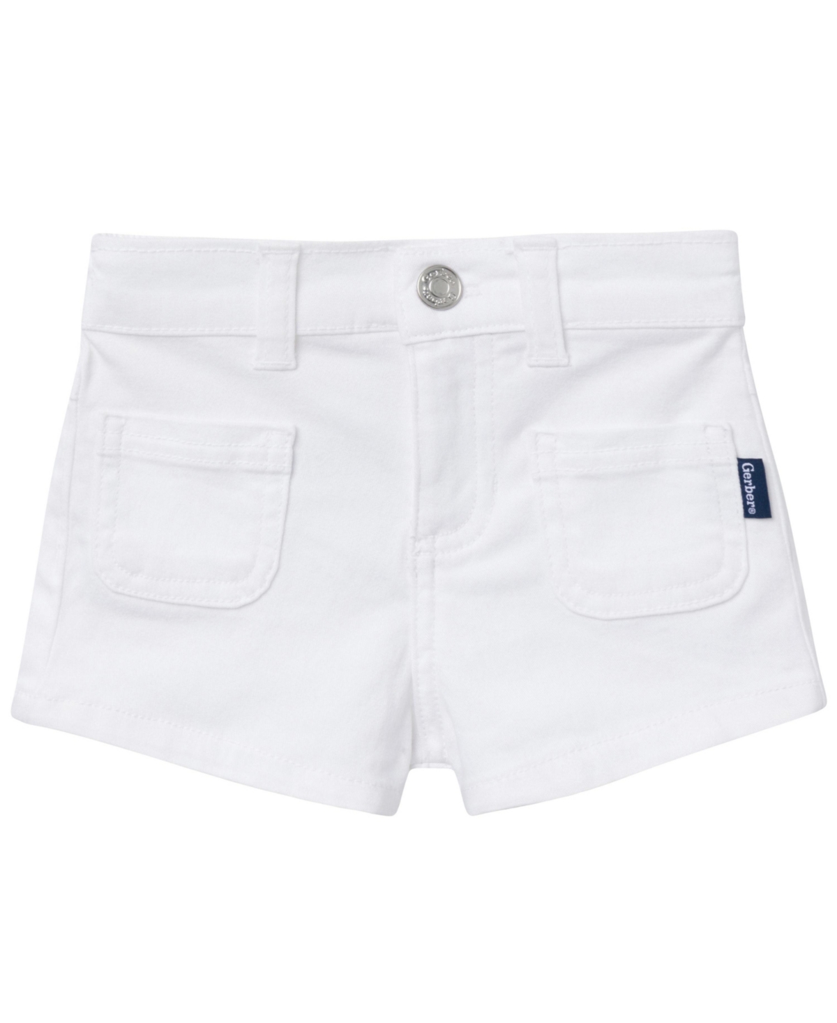 Gerber Baby Girls Twill Shorts, Pink – White Gerber Baby Girls Twill Shorts, Pink – White