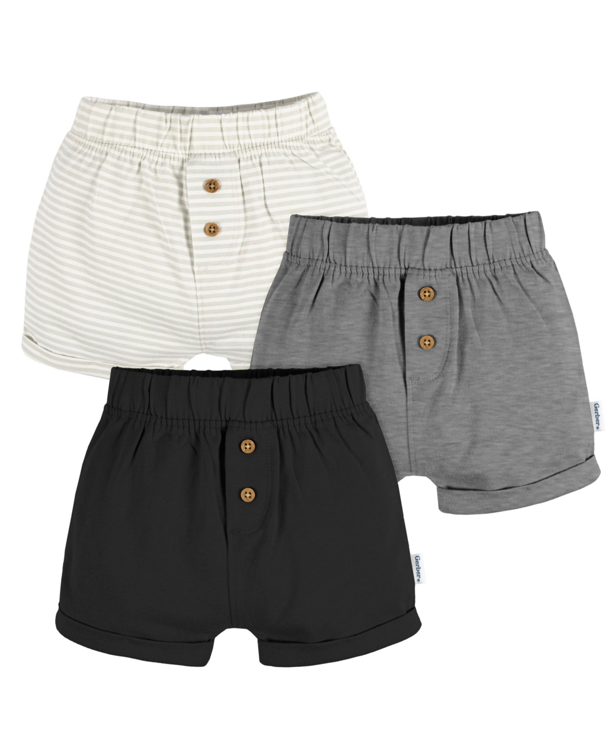 Gerber Baby Knit Short, 3-Pack – Black
