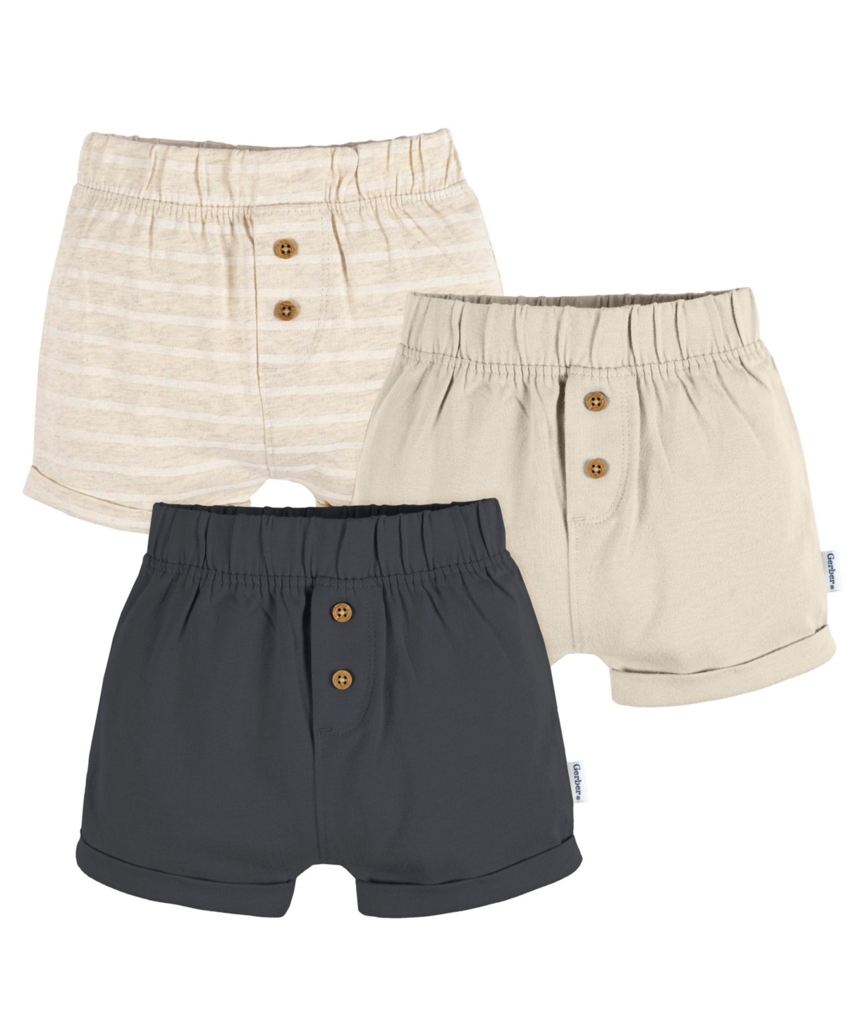 Gerber Baby Knit Short, 3-Pack – Tan Gerber Baby Knit Short, 3-Pack – Tan