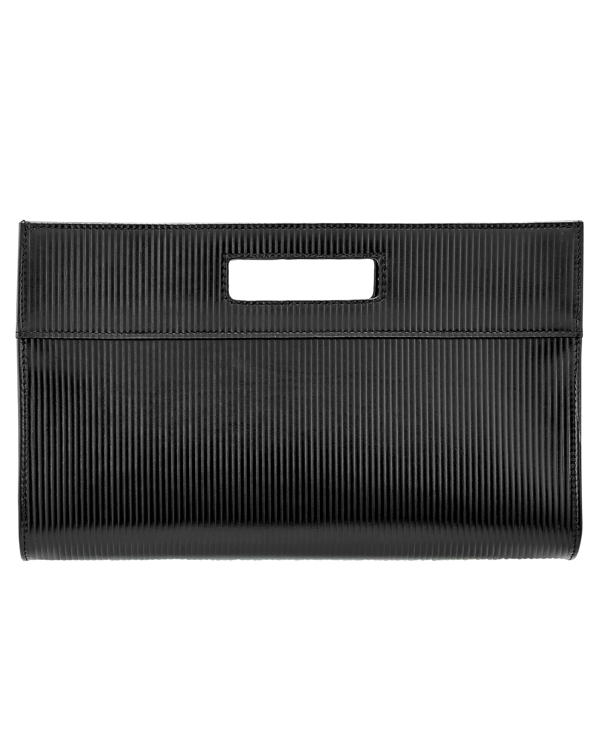 GiGi New York Remy Embossed Stripe Leather Clutch – Black GiGi New York Remy Embossed Stripe Leather Clutch – Black