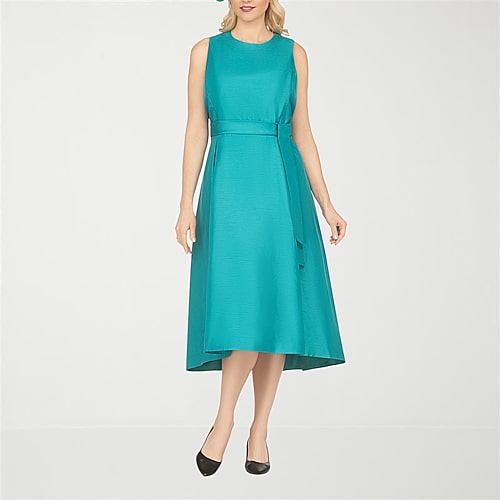 Giovanna Signature Womens High-Low Crew Neck Sleeveless Fit + Flare Dress, 14, Green Giovanna Signature Womens High-Low Crew Neck Sleeveless Fit + Flare Dress, 14, Green
