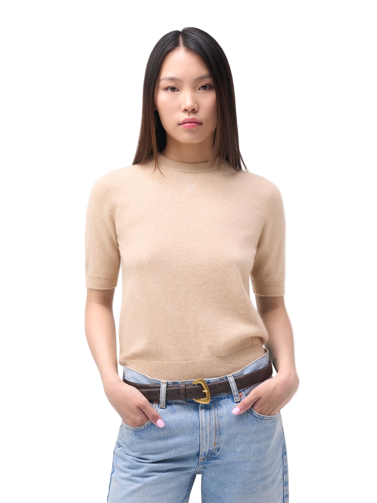 Gobi Cashmere Women’s Elbow-Length Sleeve Cashmere Sweater – Beige/Khaki Gobi Cashmere Women’s Elbow-Length Sleeve Cashmere Sweater – Beige/Khaki