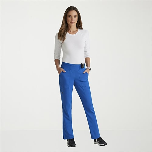 Grey’s Anatomy by Barco Spandex Stretch Direct Grsp633 Relay 5-Pocket Mid-Rise Straight Leg Womens Petite Stretch Fabric Moisture Wicking Wrinkle Resi Grey’s Anatomy by Barco Spandex Stretch Direct Grsp633 Relay 5-Pocket Mid-Rise Straight Leg Womens Petite Stretch Fabric Moisture Wicking Wrinkle Resi