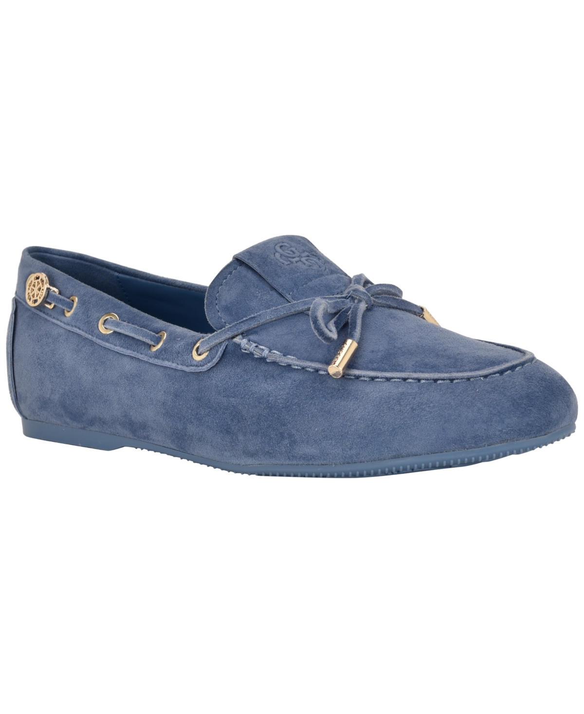 Guess Women’s Aisha Soft Flexible Boat Shoe Loafers – Blue Suede Guess Women’s Aisha Soft Flexible Boat Shoe Loafers – Blue Suede