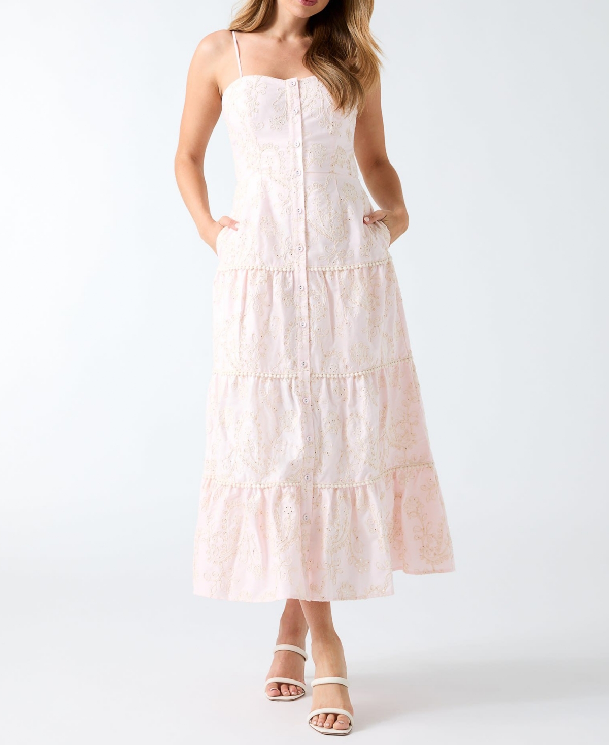 Guess Women’s Evelyn Sleeveless Midi Dress – Lowkey Pink Multi Guess Women’s Evelyn Sleeveless Midi Dress – Lowkey Pink Multi