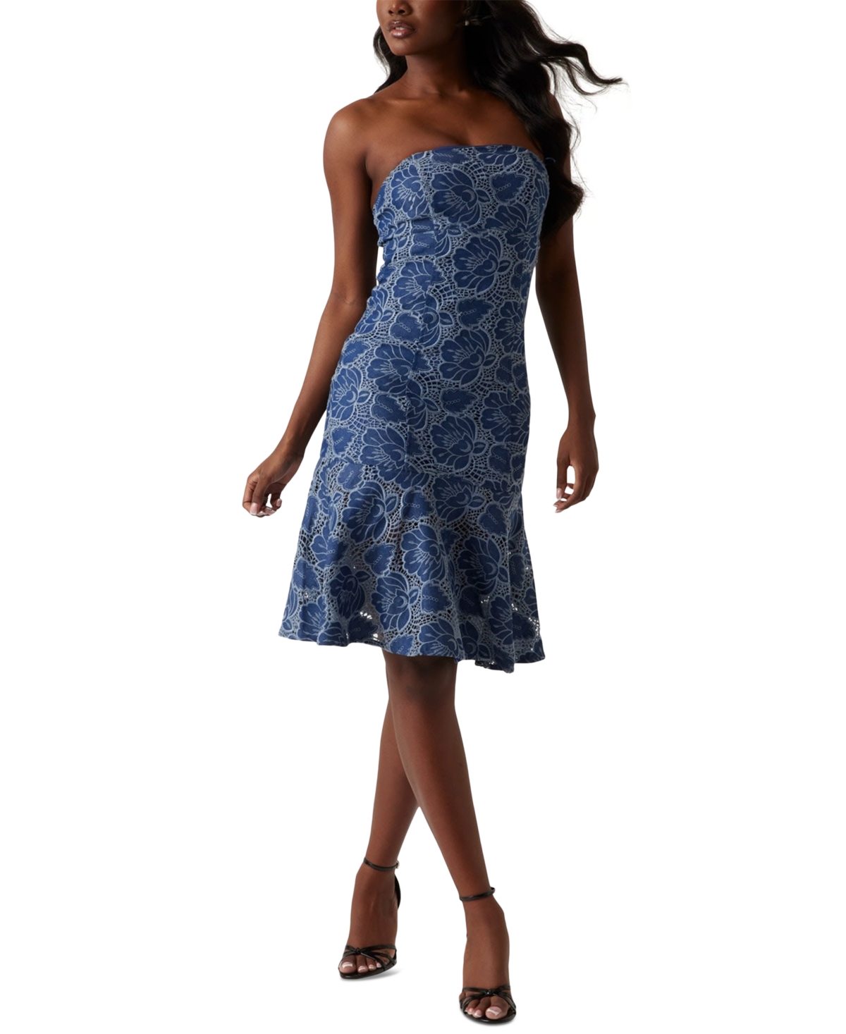 Guess Women’s Maisy Embroidered Lace Strapless Dress – Blue Ribbon Multi Guess Women’s Maisy Embroidered Lace Strapless Dress – Blue Ribbon Multi