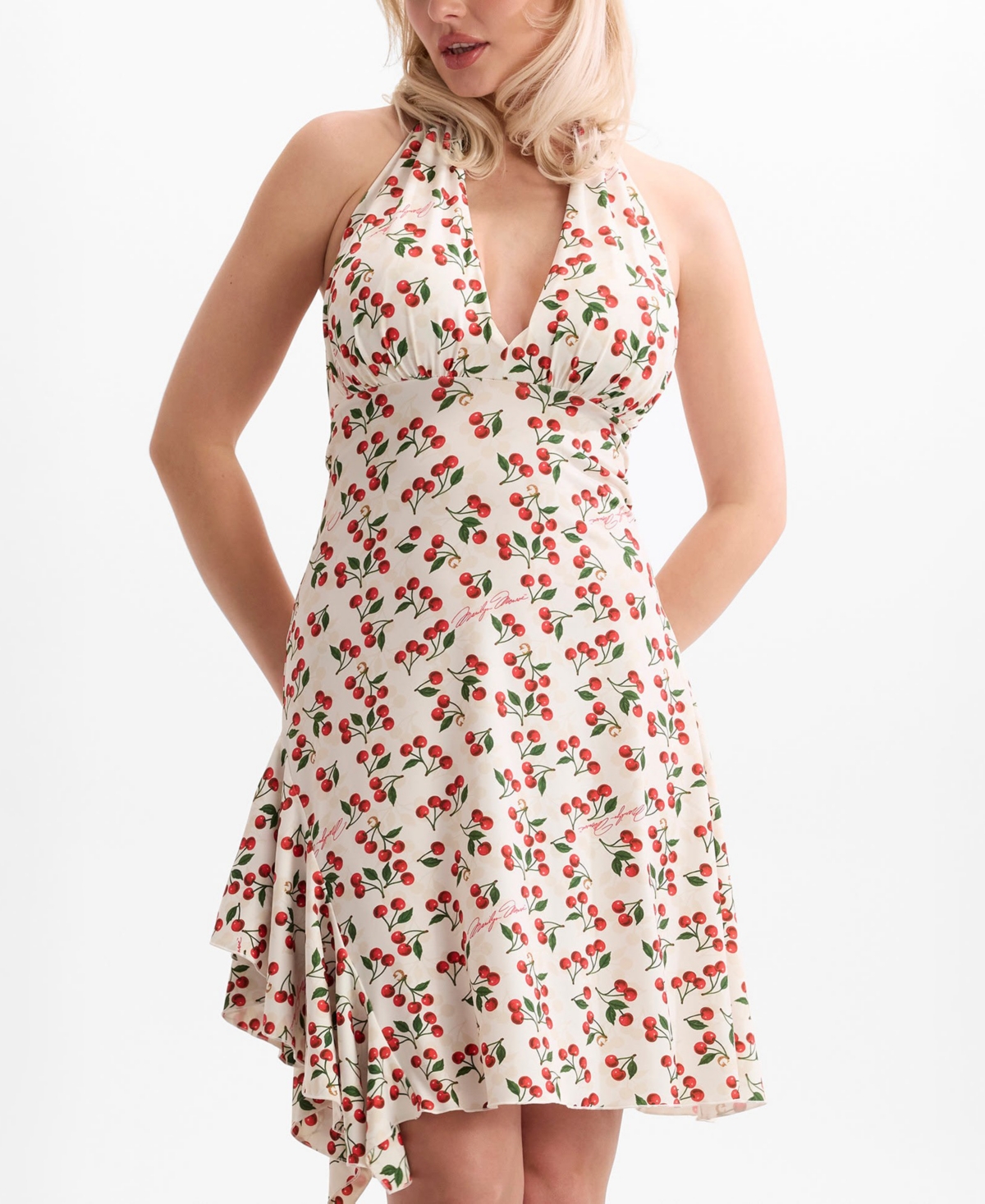 Guess Women’s Marilyn Halter V-Neck Dress – Marilyn Red Cherries White Guess Women’s Marilyn Halter V-Neck Dress – Marilyn Red Cherries White