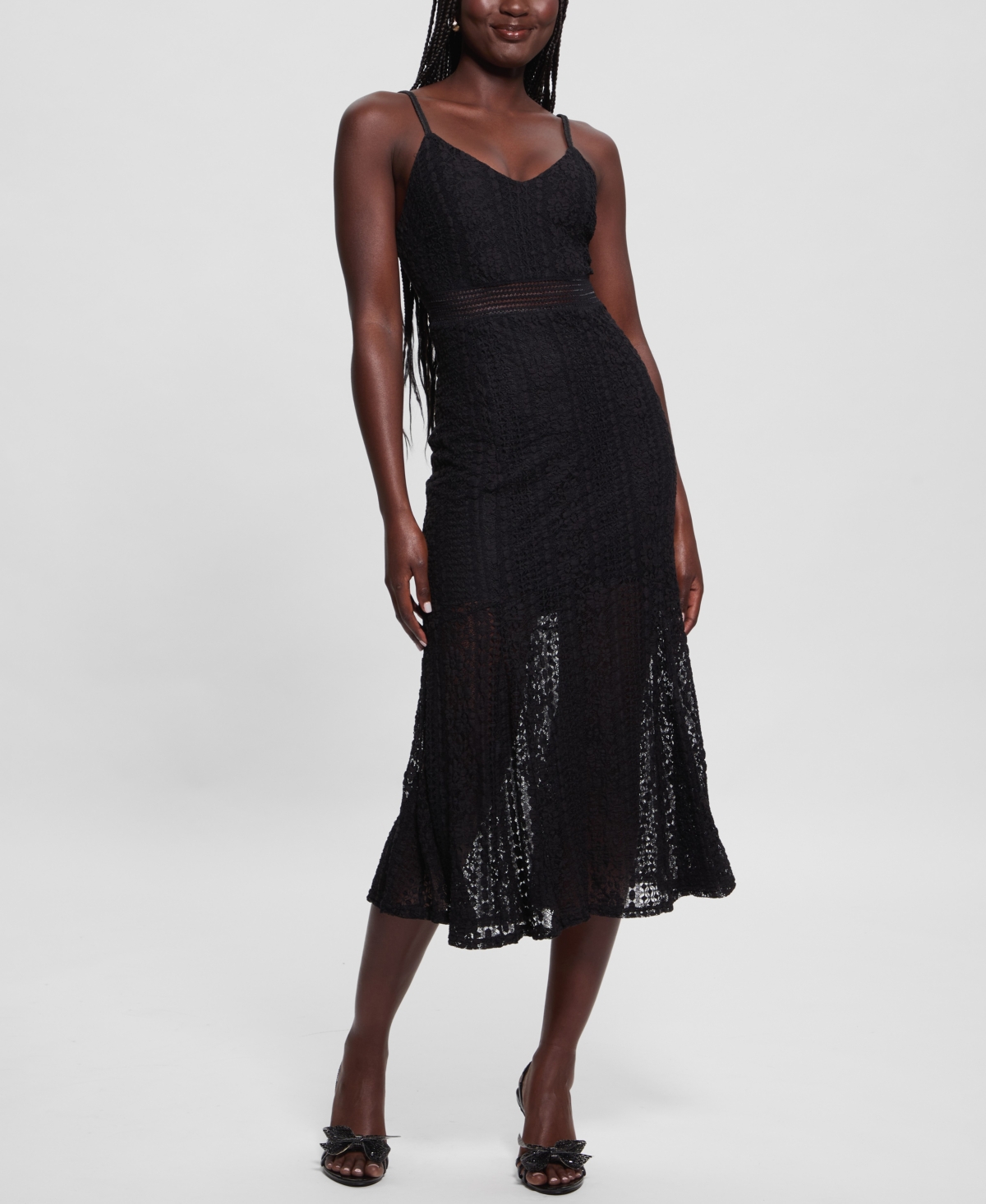 Guess Women’s Sleeveless V-Neck Midi Dress – Black Guess Women’s Sleeveless V-Neck Midi Dress – Black