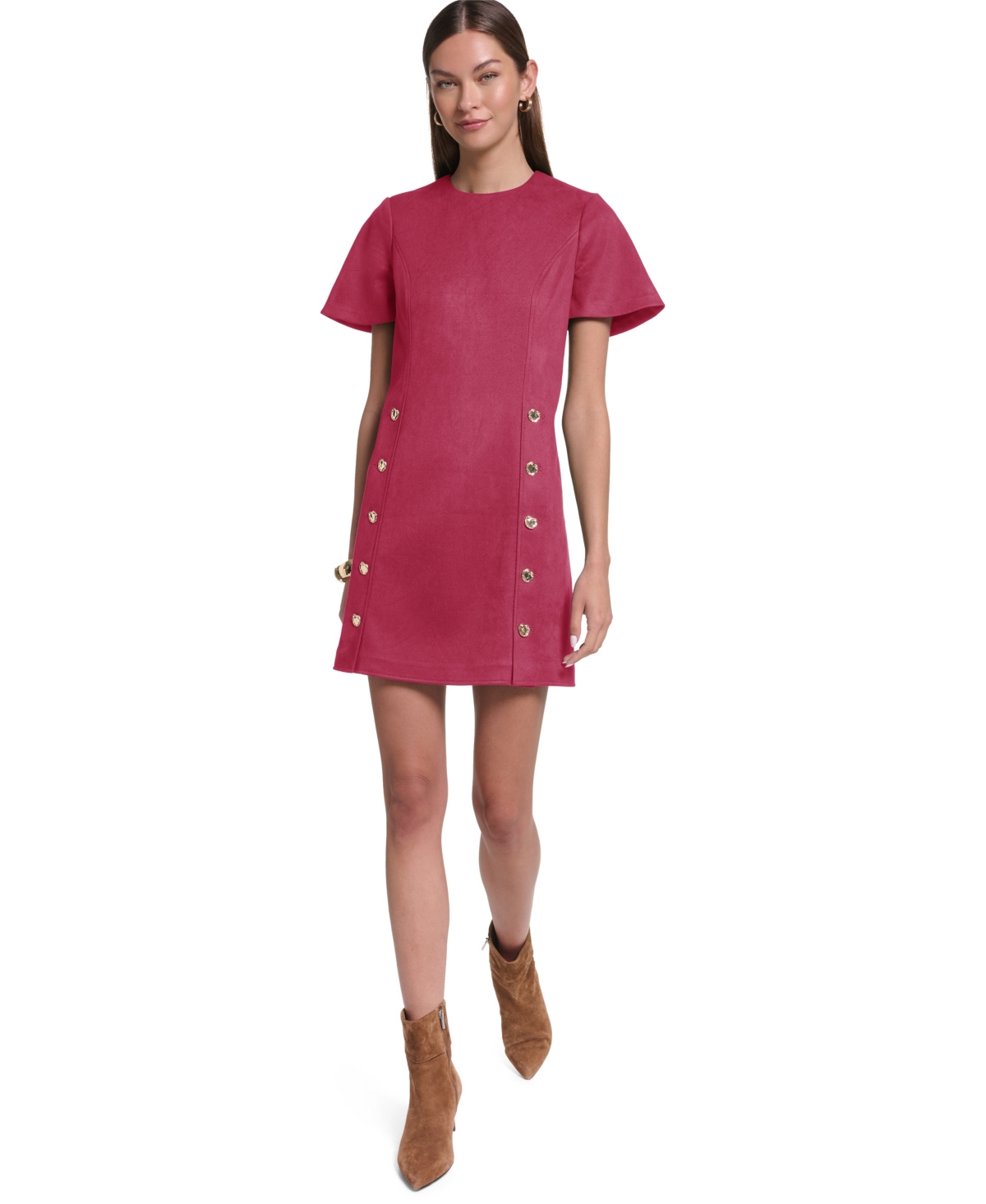 Halston Women’s Crew Neck Shift Dress – Berry Pink Halston Women’s Crew Neck Shift Dress – Berry Pink