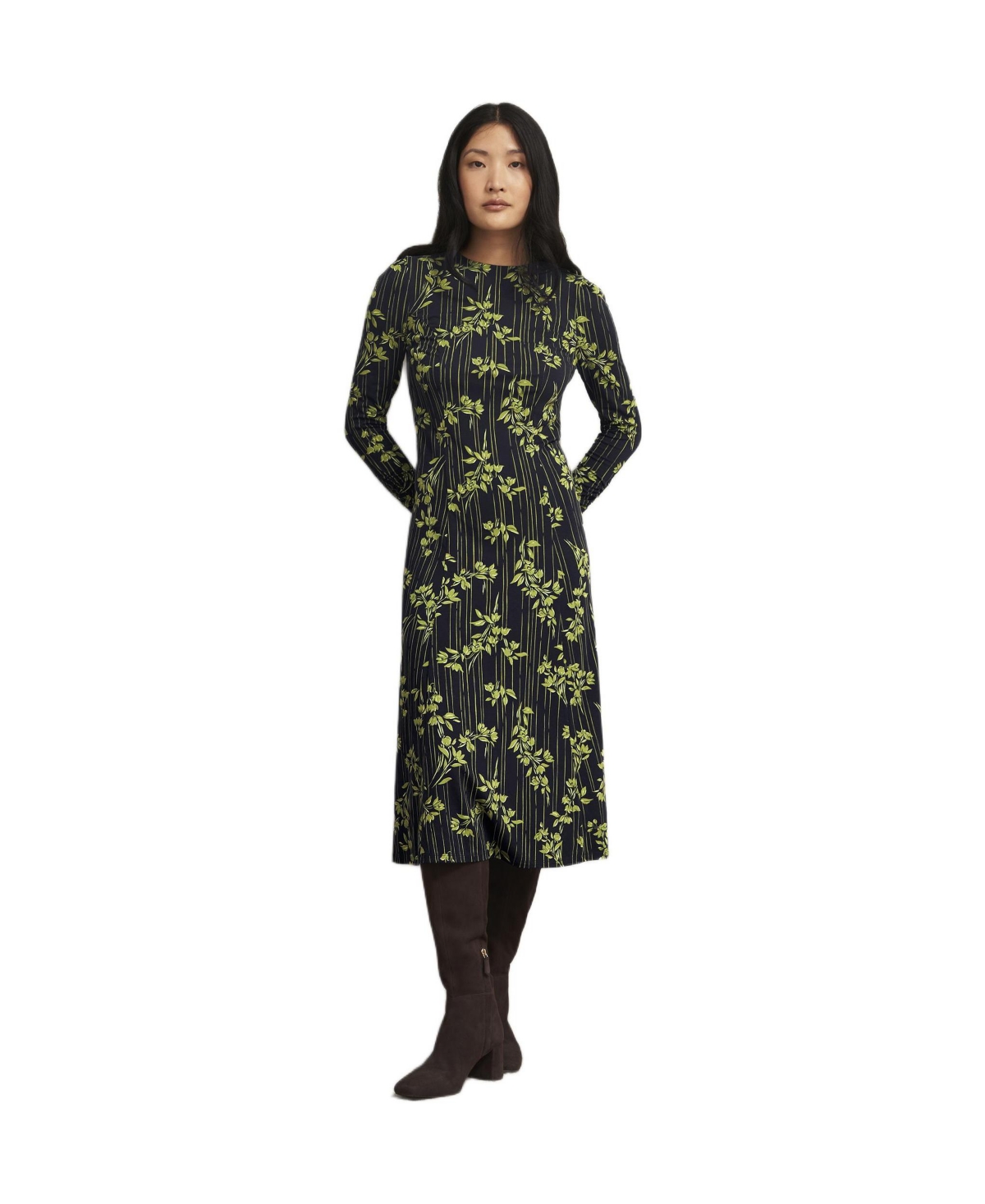 Hobbs London Women’s Alison Jersey Dress – Dark Green